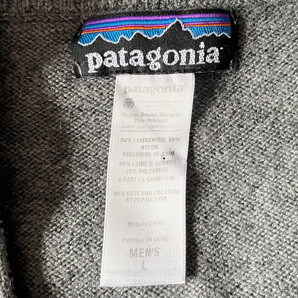 Patagonia lambswool blend half zip up Men’s sweater size L - Picture 6 of 6